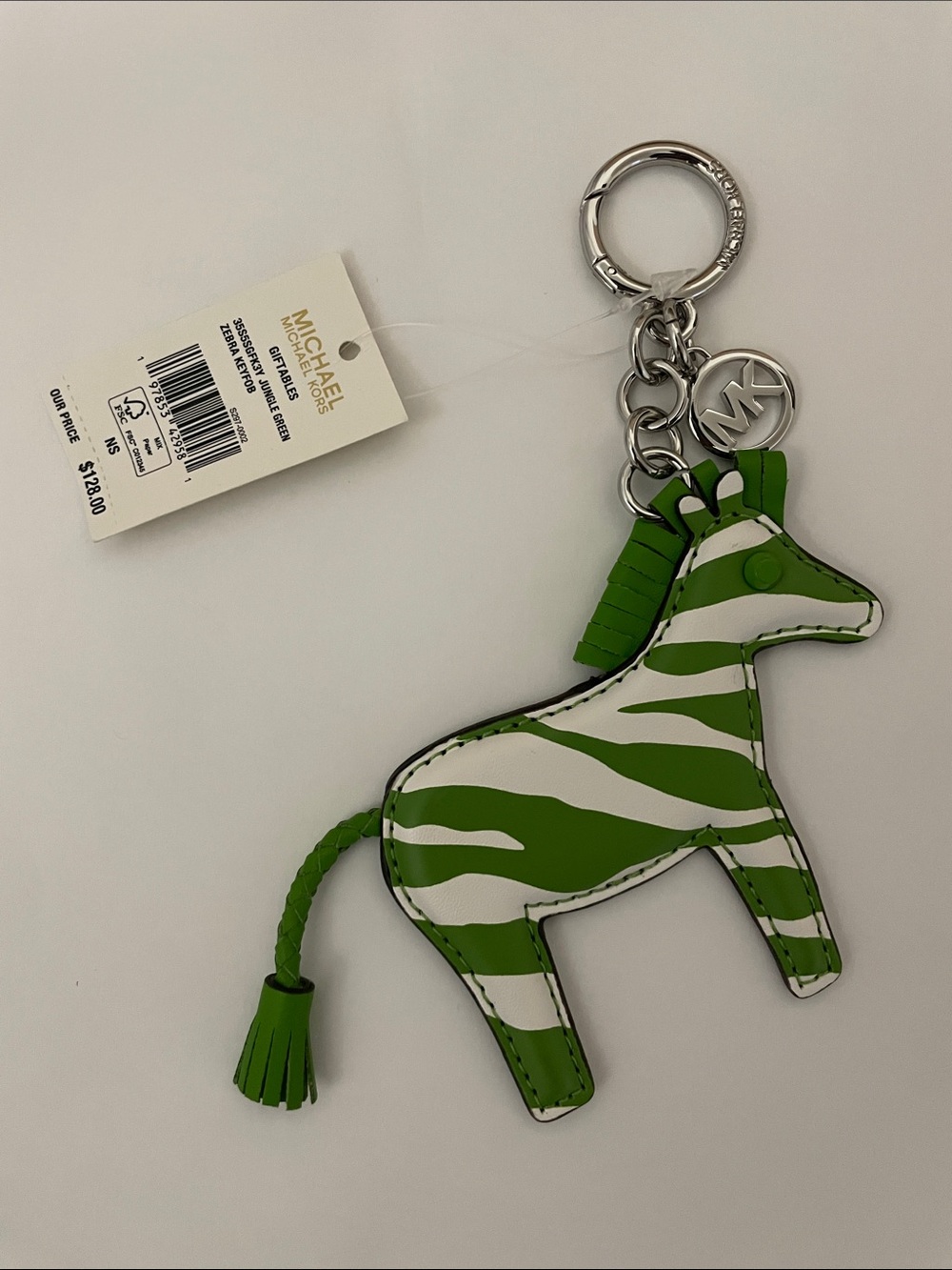 Michael Kors JUNGLE GREEN ZEBRA KEYFOB
